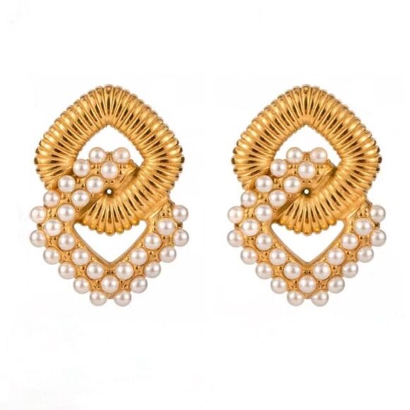 Vintage pearl earrings M403 - Picture 1 of 4